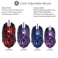 BlueFinger Adjustable DPI Gaming Mouse-BlueFinger? USB Wired 4Color 7 Programmable Buttons LED Backlit Gaming Mouse with Cool Crack Adjustable Color and DPI 800-1200-1600-2000-thumb1