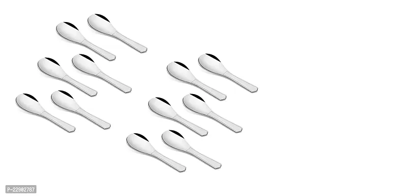 Amzgear Stainless Steel Small Set of 12 Pieces Masala Spoon, Set for Home/Kitchen Rust Proof High Durable Stylish Dishwasher Safe, Length 9 cm-thumb0