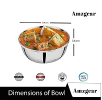 Amzgear Stainless Steel Thali for Kanjak | Steel Plate Bartan Set| Kanjak Navratri Gifts for Girls Contains Pack of 4 Kitchen Utensils Plate, Bowl, Glass and Spoon (Silver, 1 Set of 4 Bartan)-thumb3