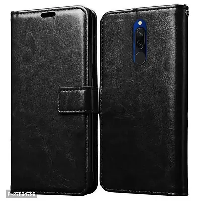 MI REDMI 8/8A/8A DUAL Flip Cover Leather Finish | Inside TPU with Card Pockets | Wallet Stand and Shock Proof |-thumb0