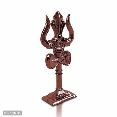 Metal Shiv,mahadev Big Trishul,trident with Damaru Double Side God Stand-thumb4