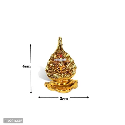 Utkarsh Ganesha/ganpati/vighanharta on Paan Leaf Idol( St/nano Pan Ganesha) Multicolor Metal God Stand for Home Deacute;cor/car Dashboard/temple Puja/office Table Showpiece-thumb2