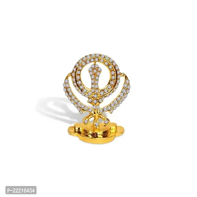 Utkarsh Sikh Religious Symbol Khanda Sahib Idol (Nano Khanda St/256) Multicolor Metal God Stand for Home Deacute;cor/car Dashboard/temple Puja/office Table Showpiece-thumb5