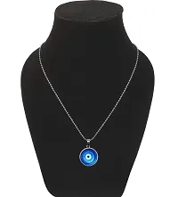 Utkarsh (Pack Of 2 Pcs) Unisex Stainless Steel Valentine's Day Special Blue Evil Eye Nazar Suraksha Kavach Locket Pendant Necklace With Ball Chain-thumb3