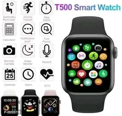 T500 Smart Watch Bluetooth Calling Full Touch Display T425 Smartwatch  (black Strap, Free Size)-thumb0