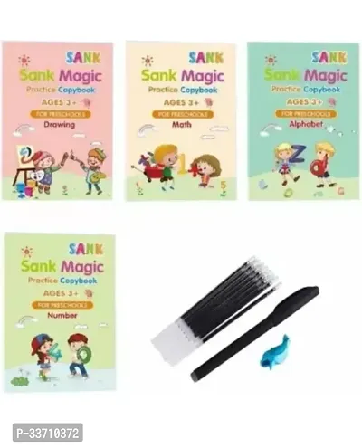 Magic Practice Book for Kids, Calligraphy Practice Copybook English Reusable Magical Tracing Book (Pack of 04)-thumb4