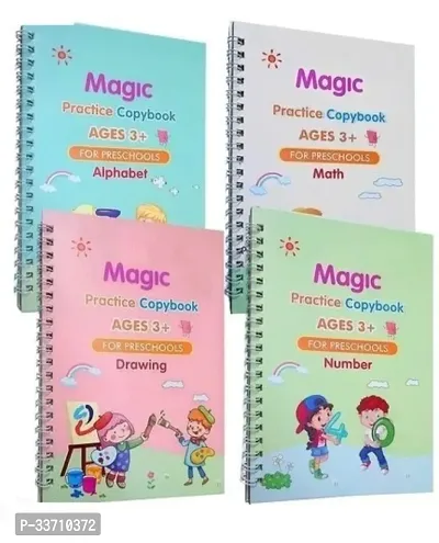 Magic Practice Book for Kids, Calligraphy Practice Copybook English Reusable Magical Tracing Book (Pack of 04)-thumb5