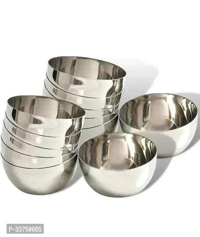 Set of 12 Steel Bowls 180 Ml Each