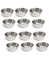 Set of 12 Steel Bowls 180 Ml Each-thumb1