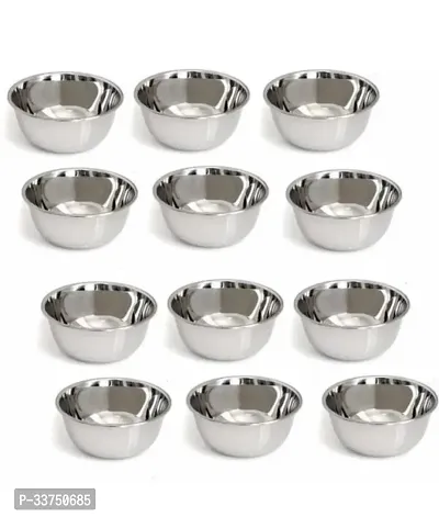 Set of 12 Steel Bowls 180 Ml Each-thumb2