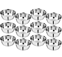 Steel Storage Bowl Urvi Creations Steel Bowl 12 Pcs Set - Medium 180 ml-thumb2