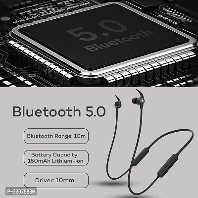 Wireless Neckband Earphones with Bluetooth V5.0,Type C Charger ( black )-thumb3