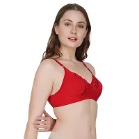 Stylish Cotton Hosiery Solid Padded Seamless Bra For Women - Set of 2-thumb2