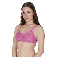 Stylish Cotton Hosiery Solid Padded Seamless Bra For Women - Set of 2-thumb3