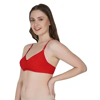 Stylish Cotton Hosiery Solid Padded Seamless Bra For Women - Set of 2-thumb2