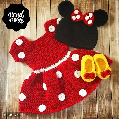 Knitting by Love handmade crochet knit baby woolen dress