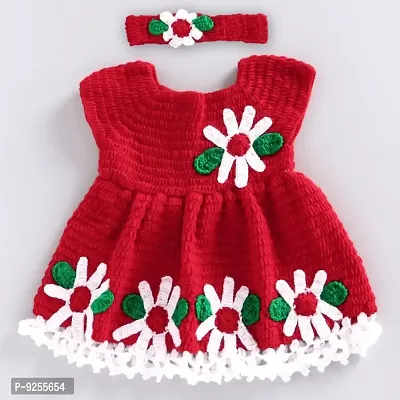 Little Labs Handmade baby woolen dress with hair band