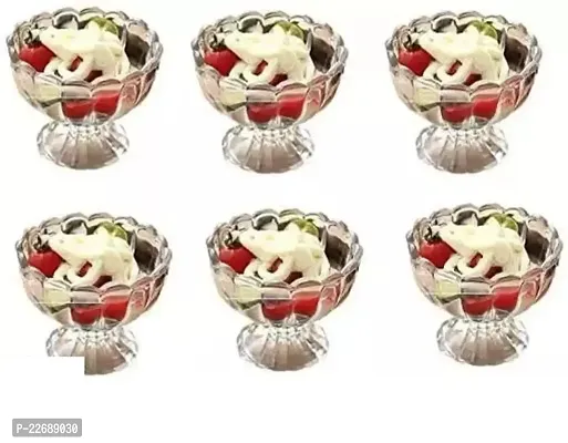 Plastic Unbreakable Ice Cream Bowl/Desert Bowl/Pudding Cup Bowls With Unique Design Set Of 6