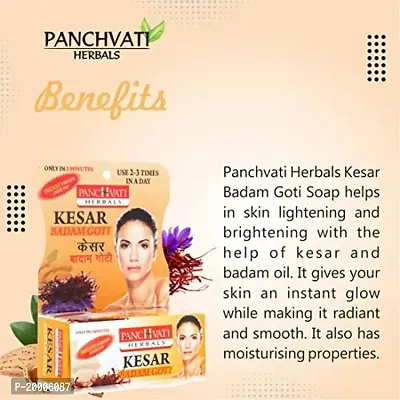 Panchvati Herbals Kesar  Badam Goti Soap 25 gm ,Pack of -6-thumb4