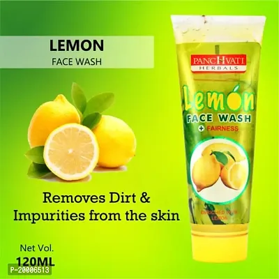 Panchvati Herbals Lemon Face Wash Gives Hydrates skin , Gently exfoliates dirt from pores Antibacterial in nature All skin types Each 60 Ml Pack of-3-thumb3