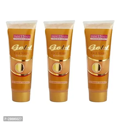 Panchvati Herbals Gold Face Wash Gives Everlasting Shine And Glow Gets Rids Of Dead Skin Cells Nourishes Skin Deeply Ideal For All Skin Types Each 60 Ml Pack Of-3-thumb0