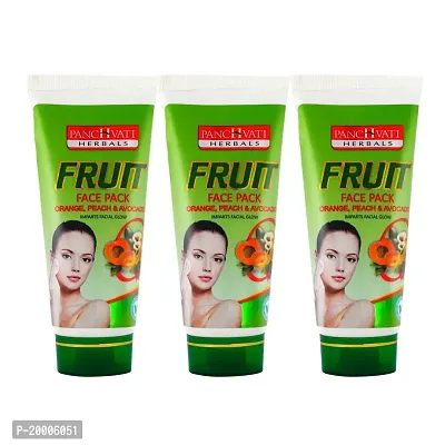 Panchvati Fruit Face Pack Orange, Peach  Avocado, 60 ml, Pack of 3, 180 ml, Makes you look younger and Clears wrinkles and fine lines