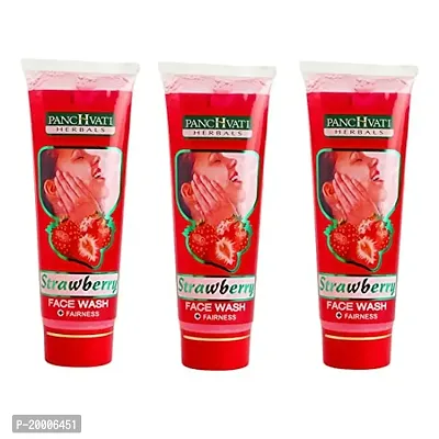 Panchvati Herbals Strawberry Face Wash Gently exfoliates dirt from pores Hydrates skin Soothes skin Nourishes skin All Skin type 60 ml pack of -3