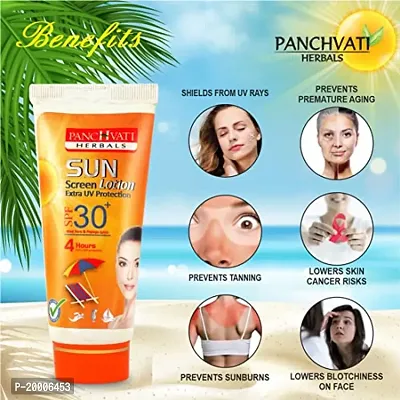 Panchvati Herbals Sunscreen Lotion Extra UV Protection SPF 30+ All Skin Type I Removes Sun Tan  Natural Moisturizer I Pack of -3 Each 60 ml-thumb5