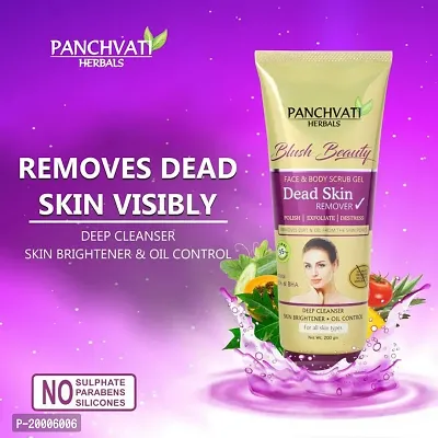 Panchvati Herbals Dead Skin Remover, Face  Body Scrub Gel With Pineapple, Papaya, Tomato  Cucumber Enzymes Extracts, Parabens  Sulphate Free - 200 Ml-thumb5