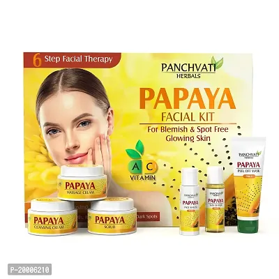 Panchvati Herbals Papaya Facial Kit for Blemish Free, Anti Pigmentation, Brighter and Fairer Skin, All Skin Types, 180gm + 50ml-thumb0