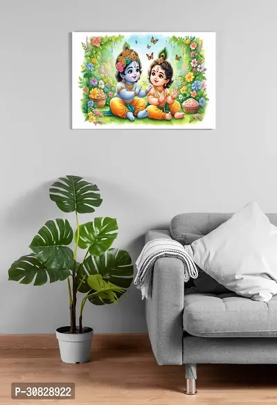 God Krishna Religious Poster For Wall 12X18 Inches With Gloss Lamination-thumb3