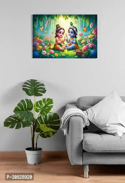 God Krishna Religious Poster For Wall 12X18 Inches With Gloss Lamination-thumb3