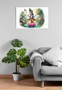 God Krishna Religious Poster For Wall 12X18 Inches With Gloss Lamination-thumb2