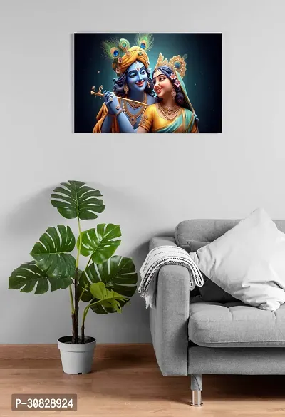 God Krishna Religious Poster For Wall 12X18 Inches With Gloss Lamination-thumb3