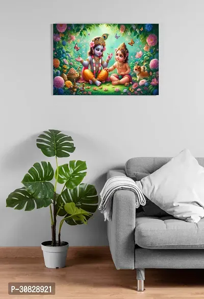 God Krishna Religious Poster For Wall 12X18 Inches With Gloss Lamination-thumb3