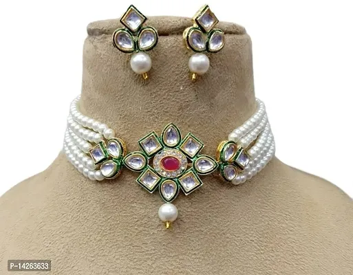 Traditional Alloy White Jewellery Set For Women