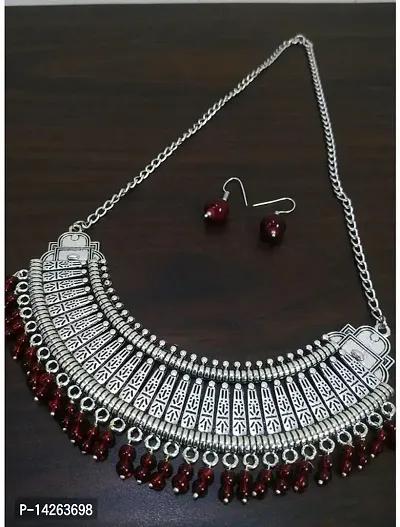 Traditional Alloy Silver Jewellery Set For Women