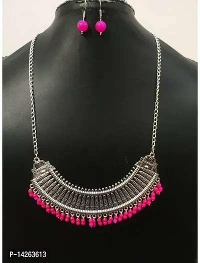 Traditional Alloy Pink Jewellery Set For Women