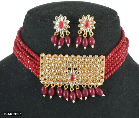 Traditional Alloy Red Jewellery Set For Women