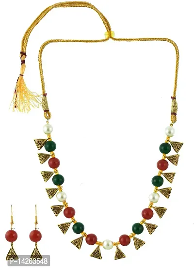 Traditional Alloy And Brass Multicolor Jewellery Set For Women