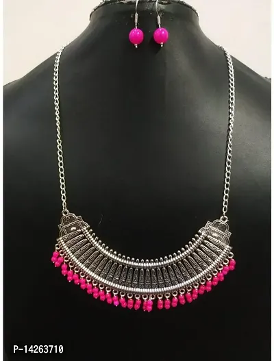 Traditional Alloy Pink Jewellery Set For Women