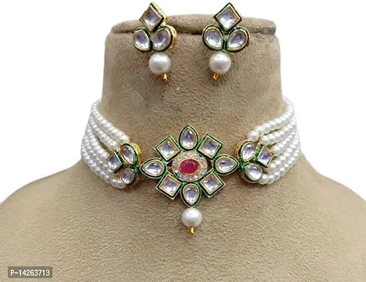 Traditional Alloy White Jewellery Set For Women