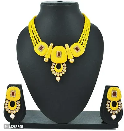 Traditional Alloy Yellow Jewellery Set For Women-thumb0