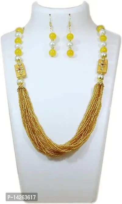 Traditional Alloy Yellow Jewellery Set For Women