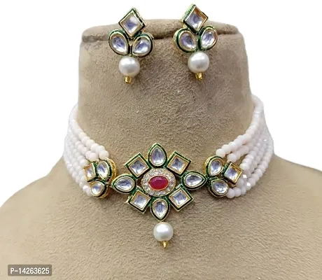 Traditional Alloy White Jewellery Set For Women