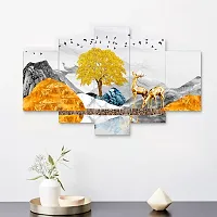 Nature Vignettes Set of Five Framed Wall Painting for Home Decoration , Paintings for Living room , Bedroom , Big Size 3D Scenery ( 75 X 43 CM)-thumb4