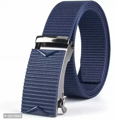 Comfortable Blue Synthetic Leather Slim Belt For Men-thumb0