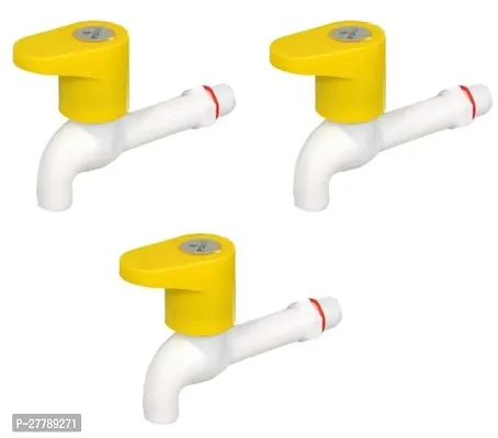 Pvc Bib Cock Long Body Wall Mounted For Bathroom Kitchen Sink Garden Washbasin -Pack Of 3 Pc-thumb0