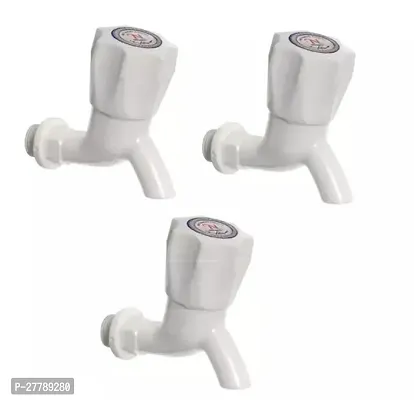 Pvc Bib Cock For Bathroom,Kitchen,Washbashin,Garden Etc Set Of 3 Pc Combo (1/2, 15 Mm)-thumb0