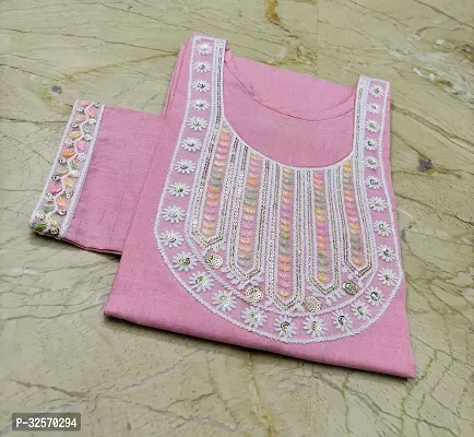 Stylish Pink Cotton Embroidered Kurta For Women-thumb0